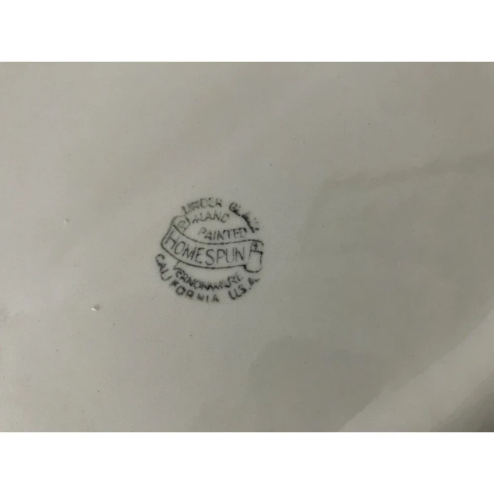 Vintage ‘40s/‘50s Vernon Kilns Vernonware Homespun Plaid 14” Oval Platter